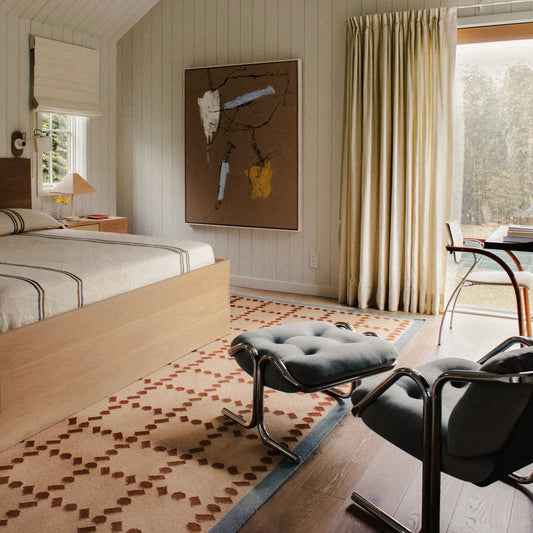 RUGKARI Abacus traditional pure New Zealand wool luxury rug styled in an Indian living room - image 2