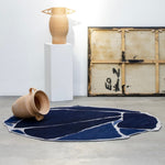 RUGKARI Navy traditional pure New Zealand wool luxury rug styled in an Indian living room - image 2