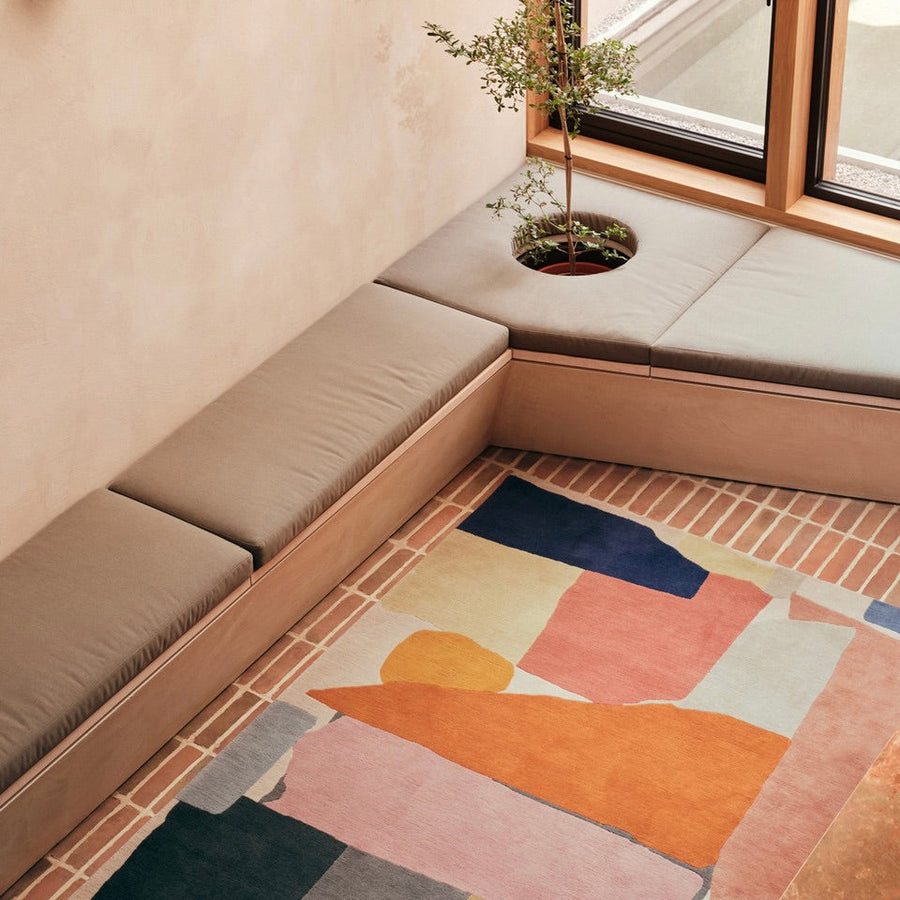RUGKARI Bunraaz traditional pure New Zealand wool luxury rug styled in an Indian living room - image 2