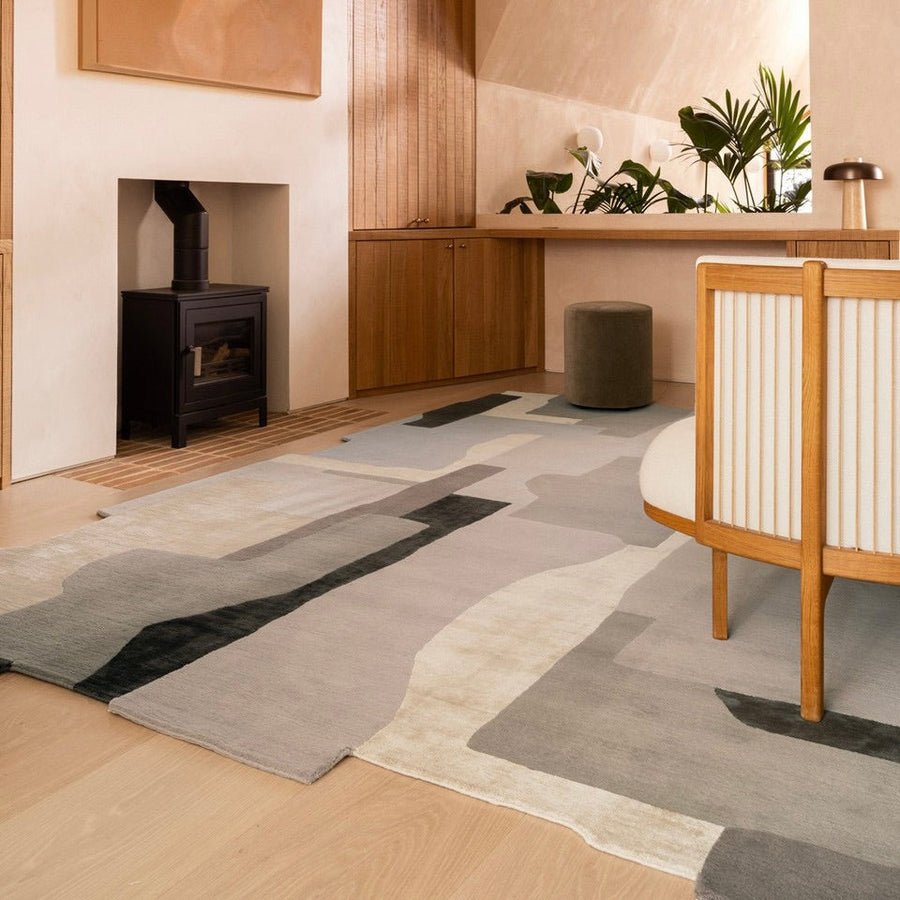 RUGKARI Terraform traditional pure New Zealand wool luxury rug styled in an Indian living room - image 2