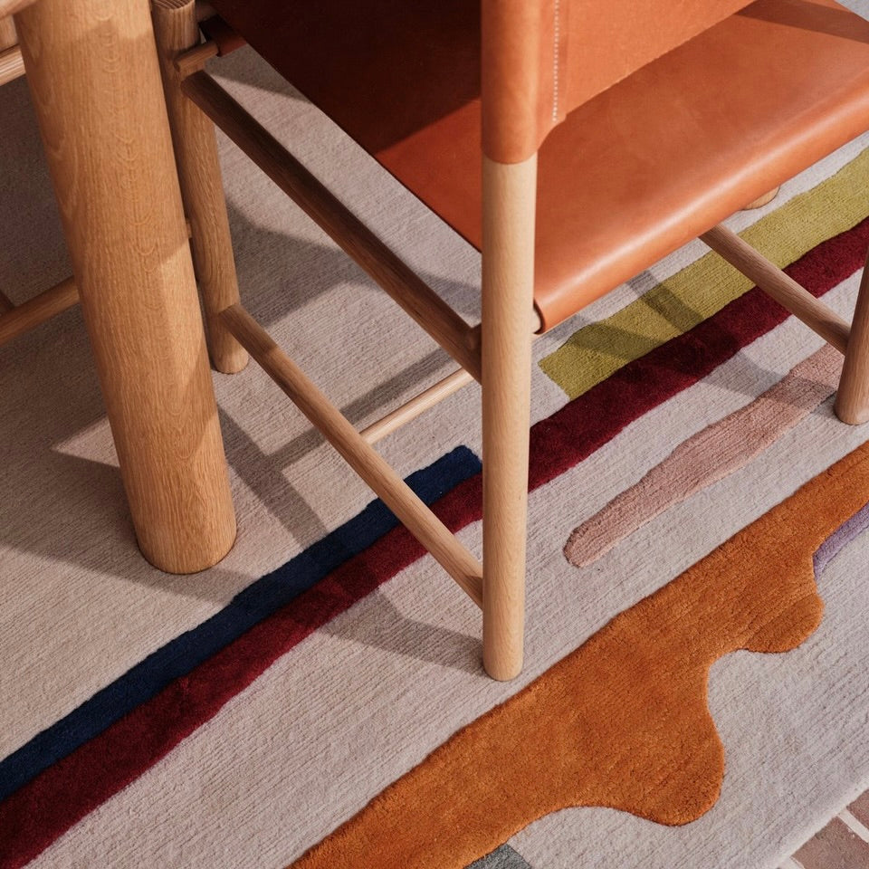 RUGKARI Skechbook traditional pure New Zealand wool luxury rug styled in an Indian living room - image 3
