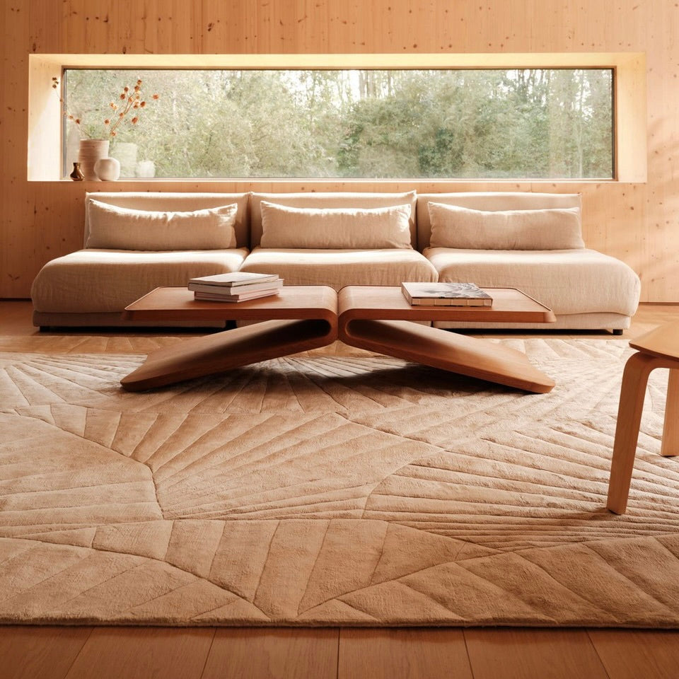 RUGKARI Shell traditional pure New Zealand wool luxury rug styled in an Indian living room - image 2