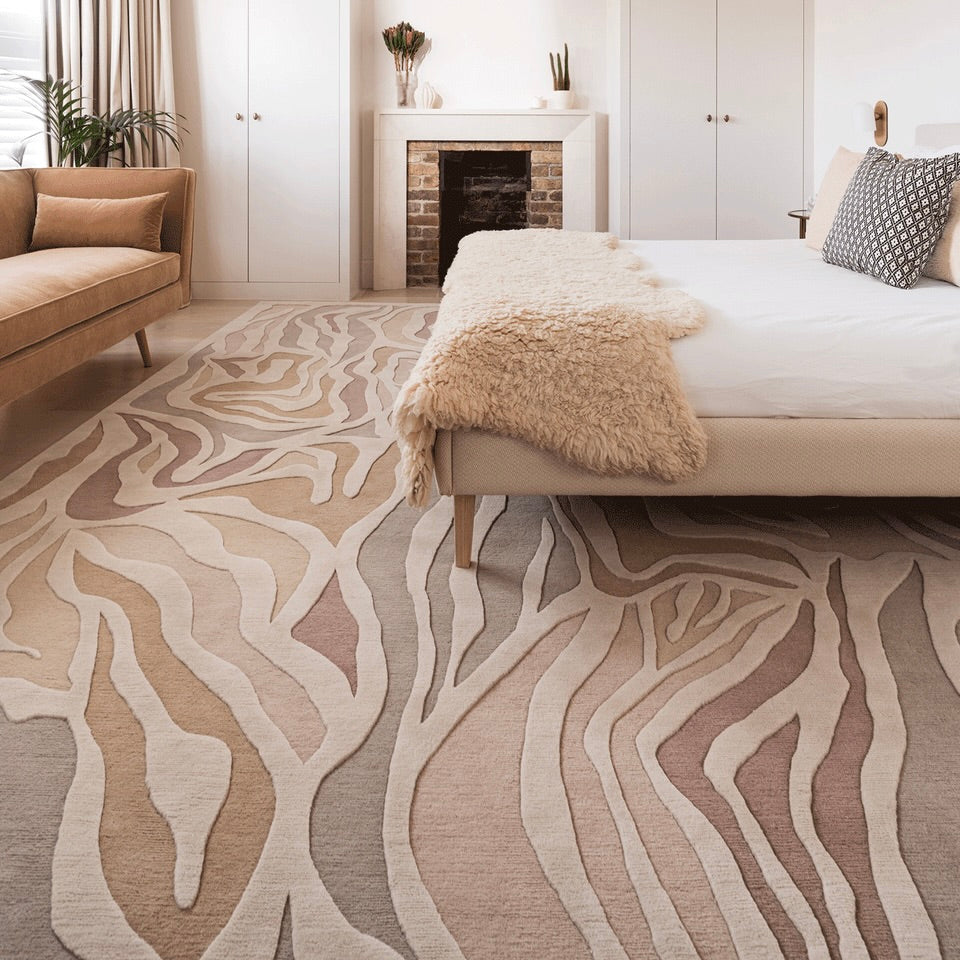 RUGKARI Sorelle traditional pure New Zealand wool luxury rug styled in an Indian living room - image 2