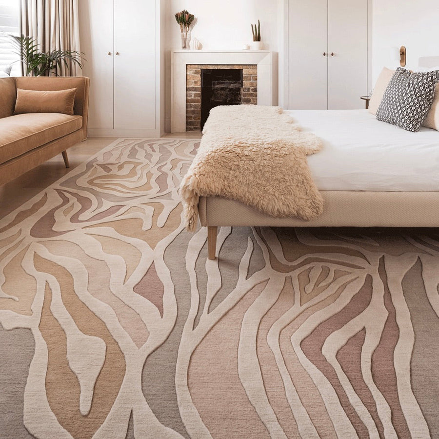 RUGKARI Sorelle traditional pure New Zealand wool luxury rug styled in an Indian living room - image 2