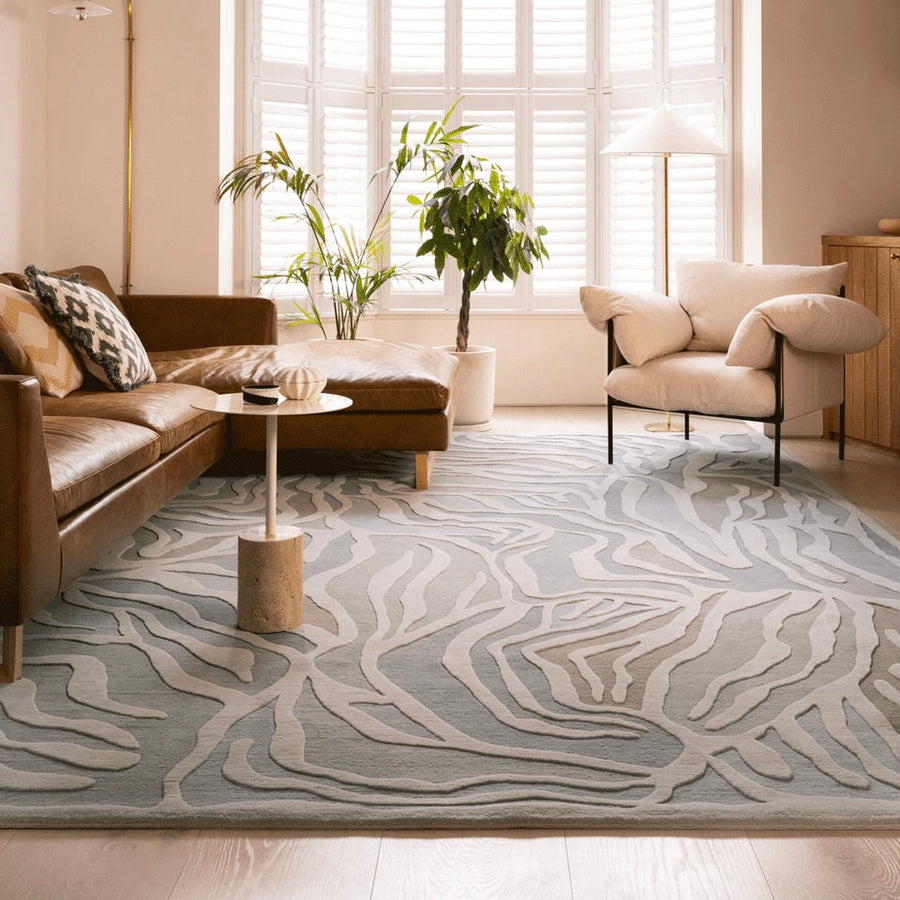 RUGKARI Verdara traditional pure New Zealand wool luxury rug styled in an Indian living room - image 2