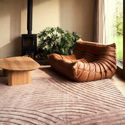 RUGKARI Bliss solid pure New Zealand wool luxury rug styled in an Indian living room - image 2