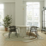 RUGKARI Meandering abstract pure New Zealand wool luxury rug styled in an Indian living room - image 2