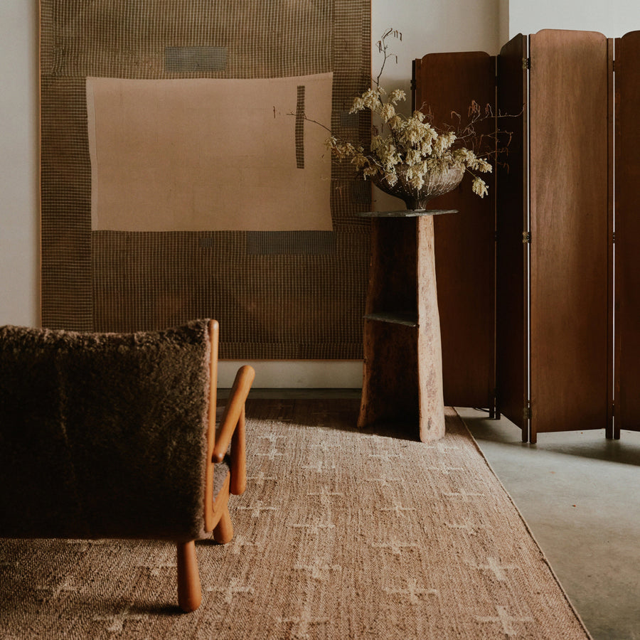 RUGKARI Waymark traditional pure New Zealand wool luxury rug styled in an Indian living room - image 2