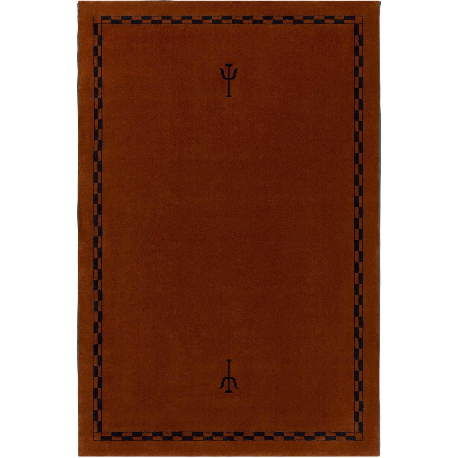 RUGKARI Trident geometric pure New Zealand wool luxury rug styled in an Indian living room - image 1