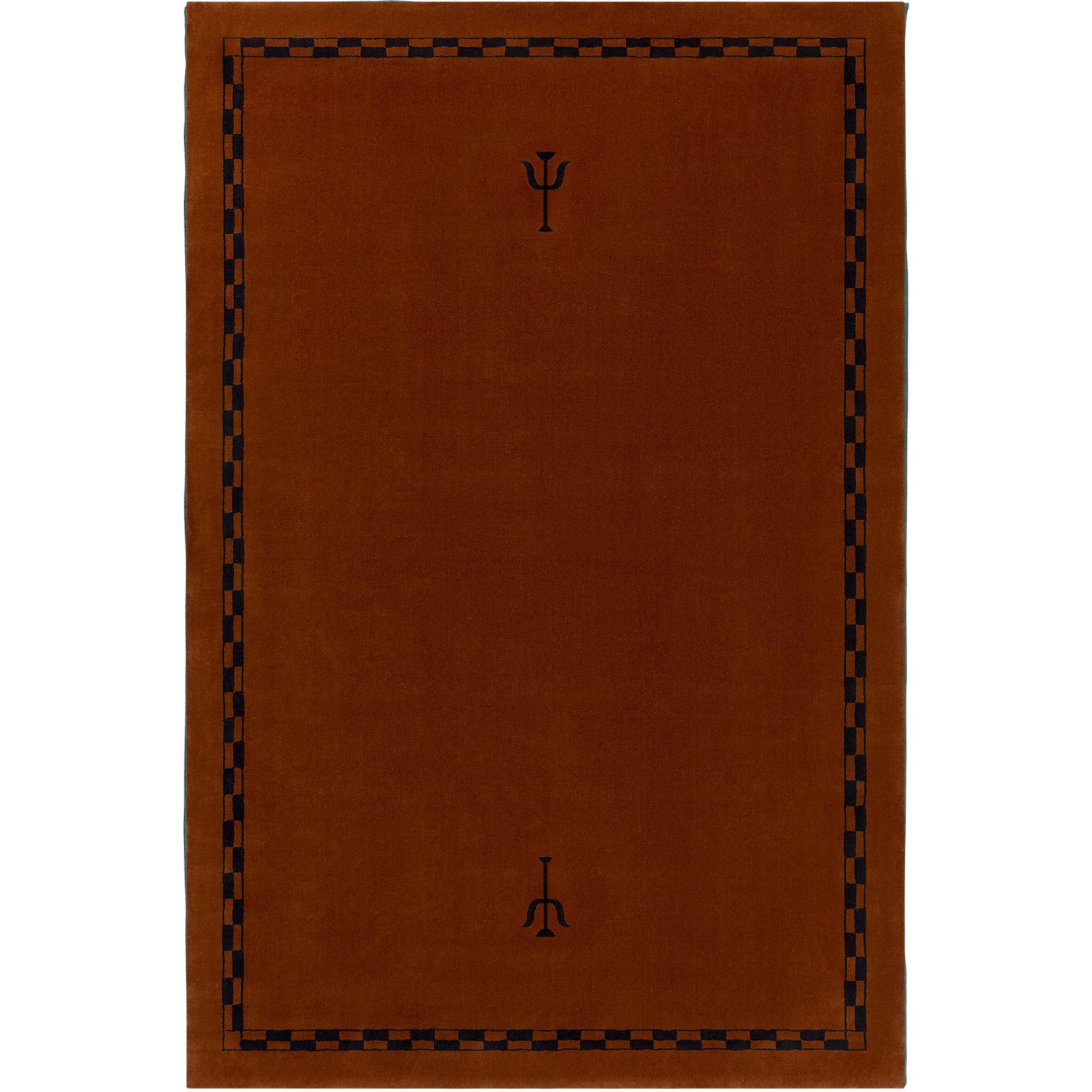 RUGKARI Trident geometric pure New Zealand wool luxury rug styled in an Indian living room - image 1