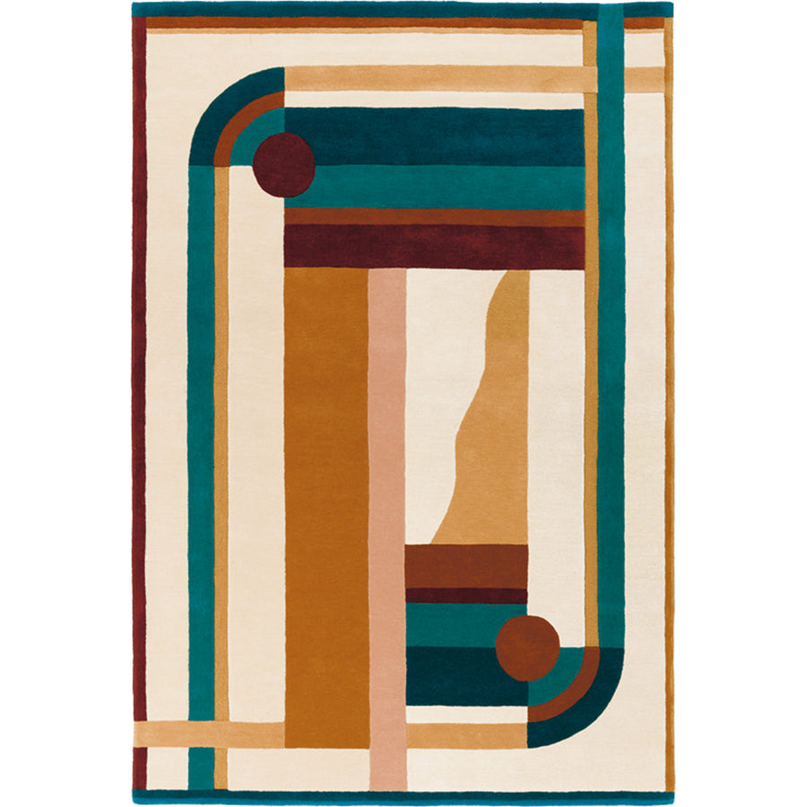 RUGKARI Confluence traditional pure New Zealand wool luxury rug styled in an Indian living room - image 1