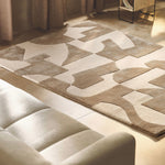 RUGKARI Majesty abstract pure New Zealand wool luxury rug styled in an Indian living room - image 2