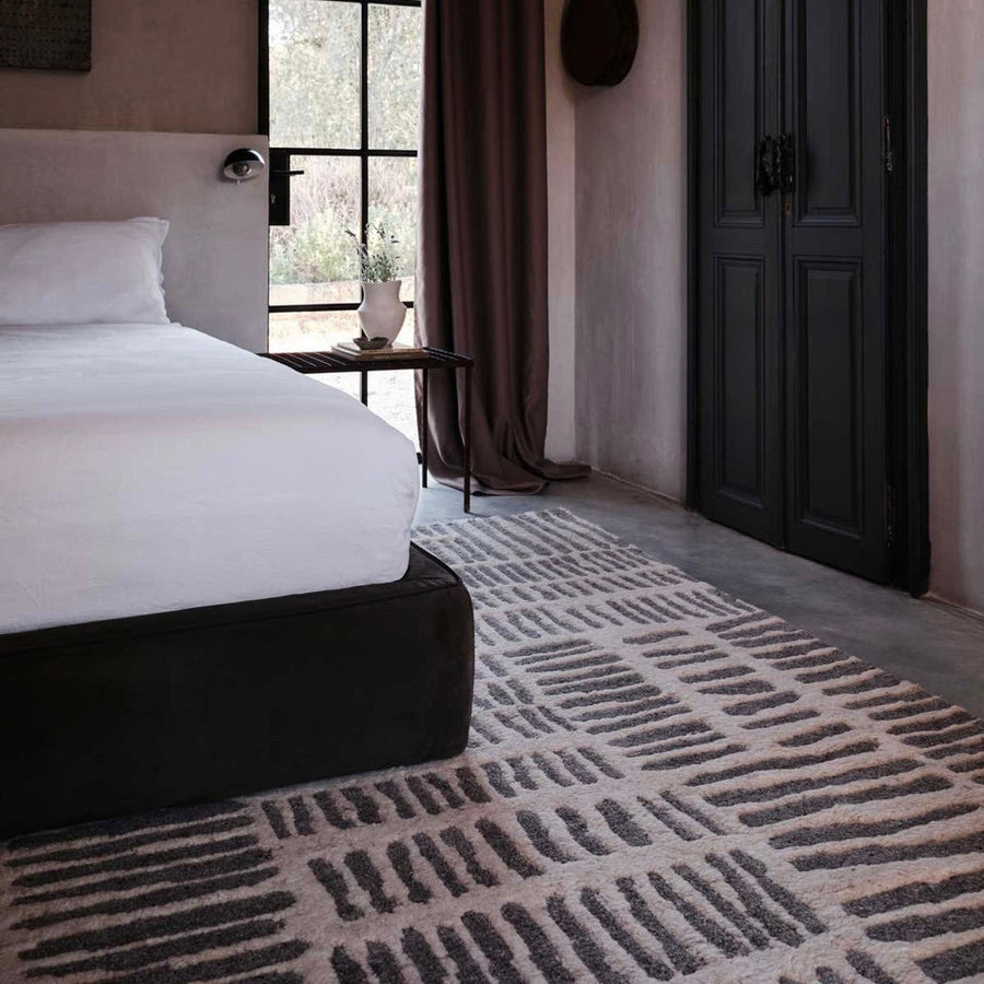 RUGKARI Gestural traditional pure New Zealand wool luxury rug styled in an Indian living room - image 2