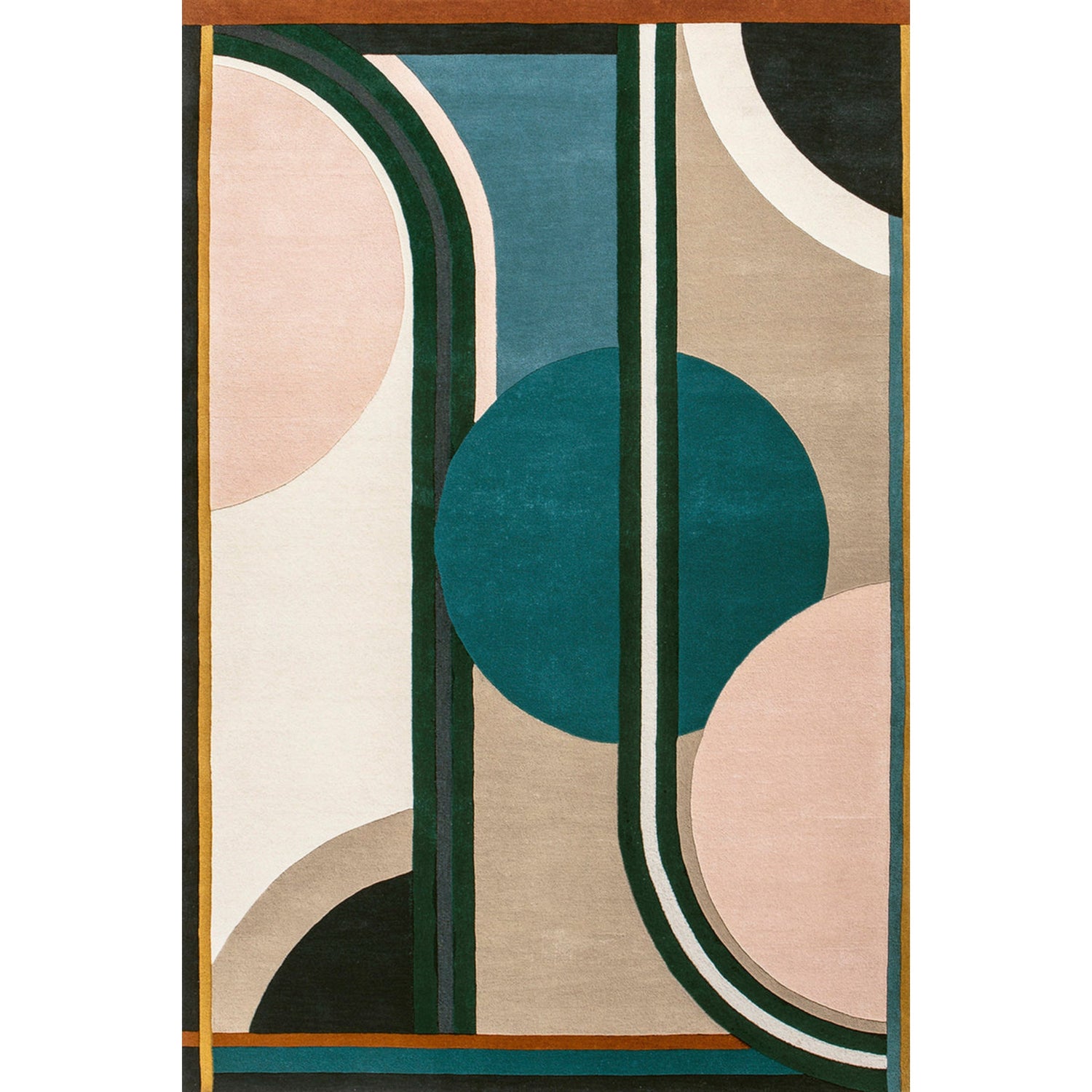 RUGKARI Orbiter traditional pure New Zealand wool luxury rug styled in an Indian living room - image 1