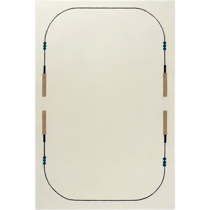 RUGKARI Ecru solid pure New Zealand wool luxury rug styled in an Indian living room - image 1