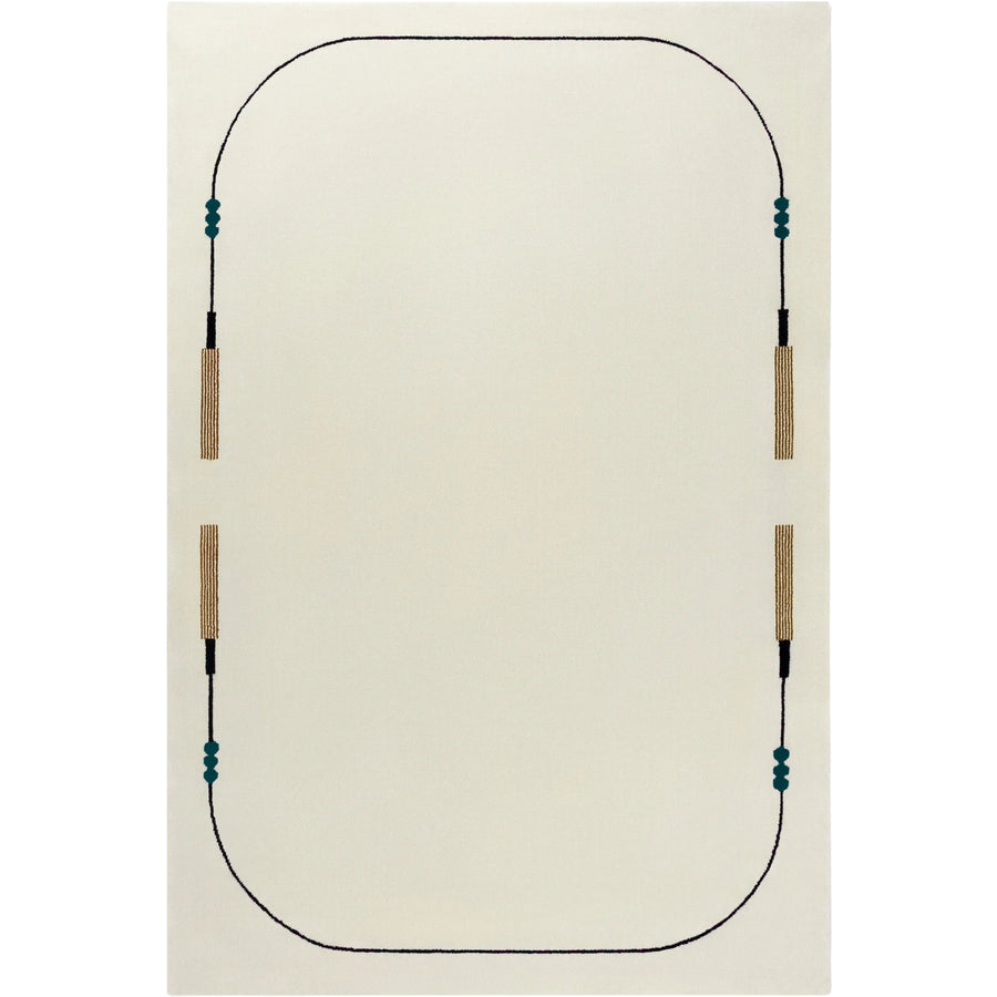 RUGKARI Ecru solid pure New Zealand wool luxury rug styled in an Indian living room - image 1