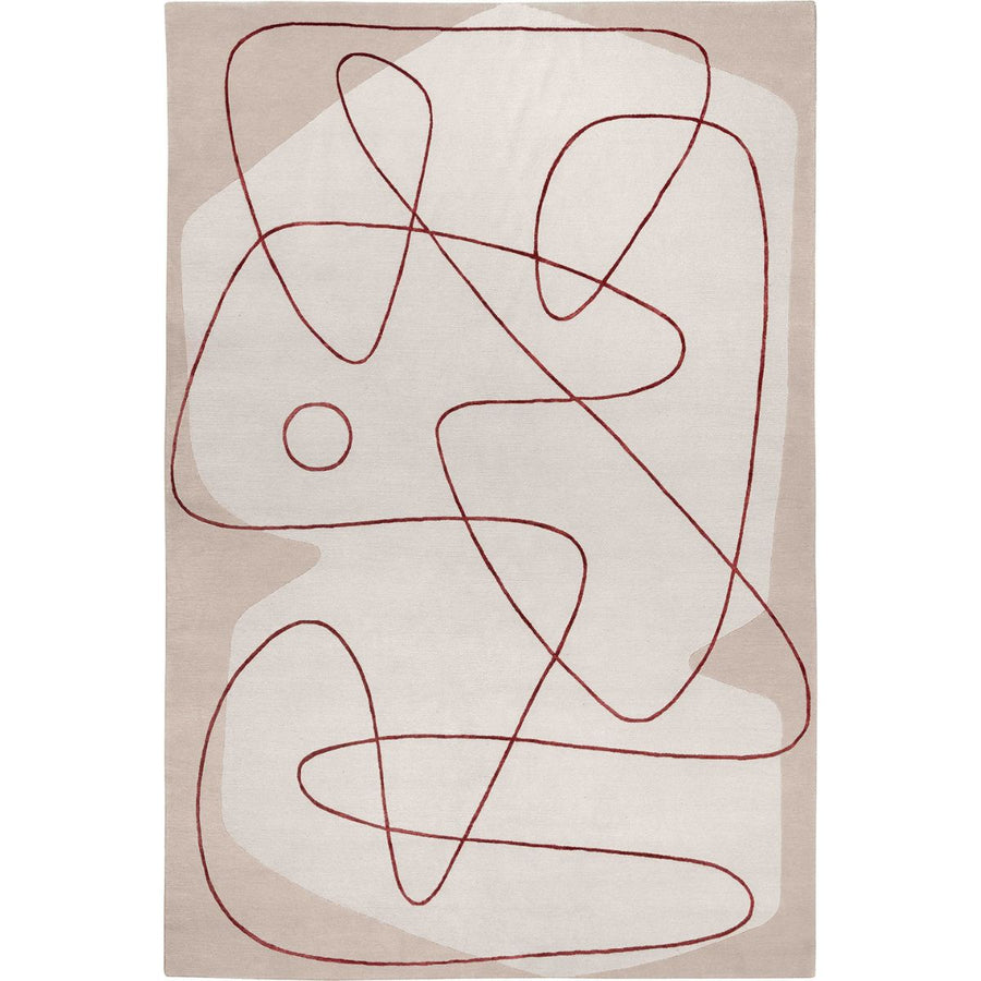 RUGKARI Nexus abstract pure New Zealand wool luxury rug styled in an Indian living room - image 1