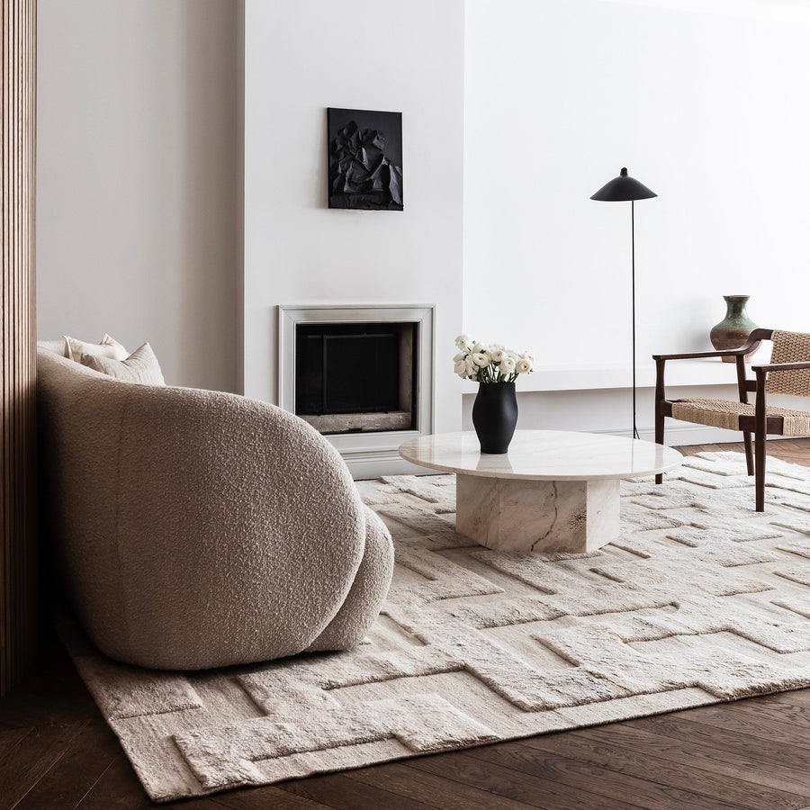 RUGKARI Riddel traditional pure New Zealand wool luxury rug styled in an Indian living room - image 2