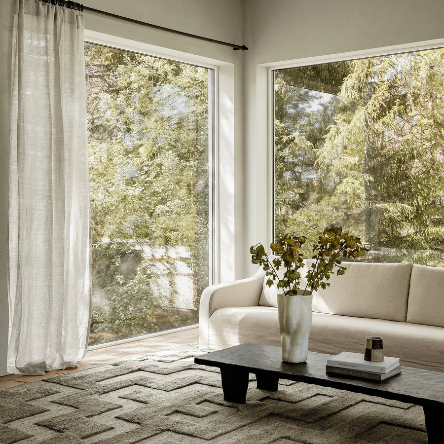 RUGKARI Mazeirn traditional pure New Zealand wool luxury rug styled in an Indian living room - image 2