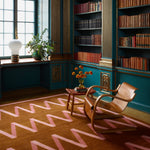 RUGKARI Vertex geometric pure New Zealand wool luxury rug styled in an Indian living room - image 2
