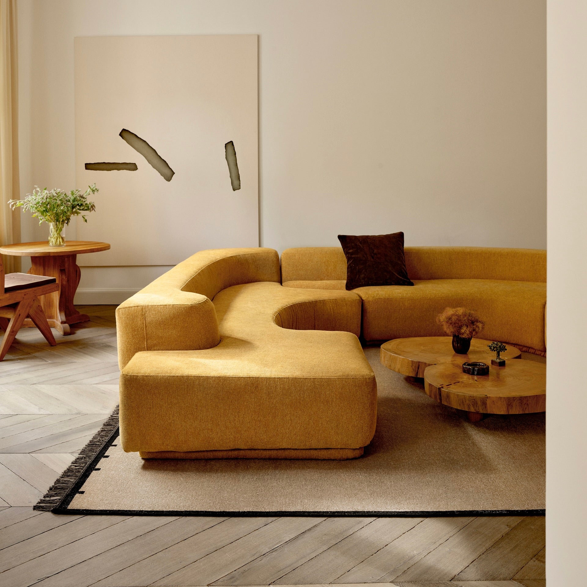 RUGKARI Sentinel traditional pure New Zealand wool luxury rug styled in an Indian living room - image 2