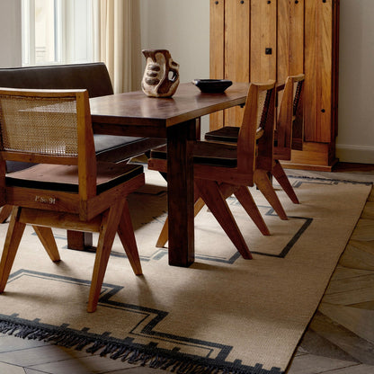 RUGKARI Mandala designer pure New Zealand wool luxury rug styled in an Indian living room - image 2
