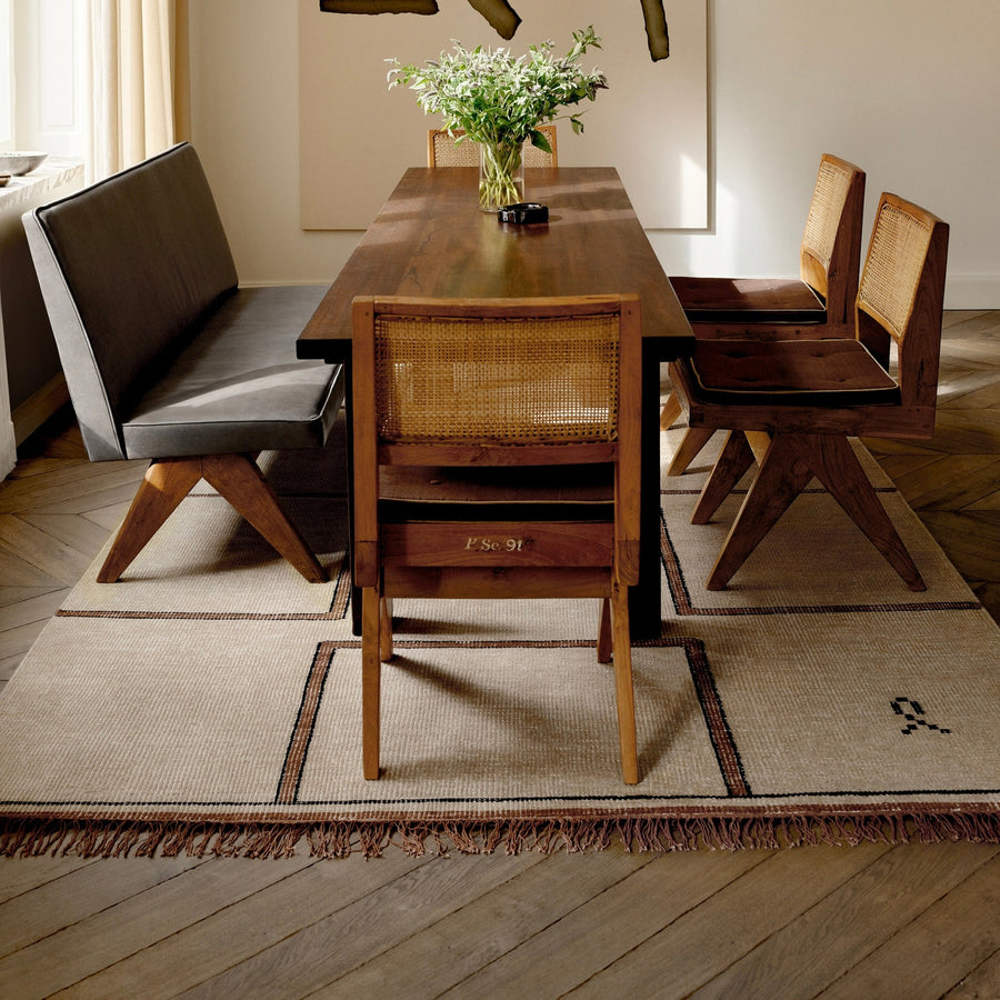 RUGKARI Cantus traditional pure New Zealand wool luxury rug styled in an Indian living room - image 2