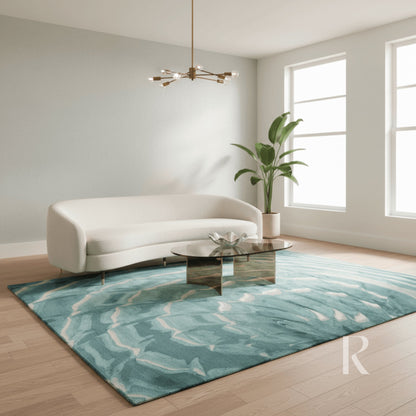 RUGKARI Seanova traditional pure New Zealand wool luxury rug styled in an Indian living room - image 3