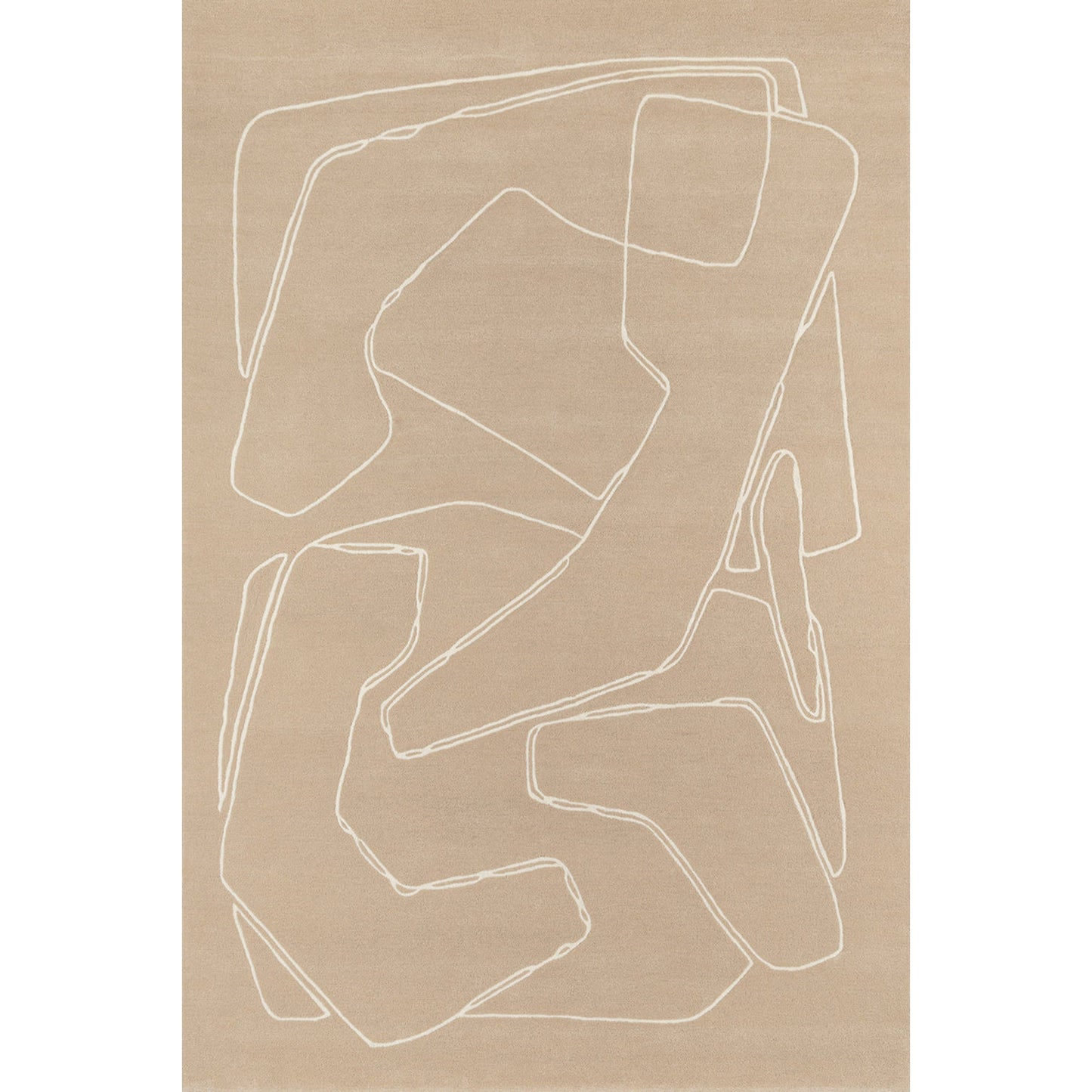 RUGKARI Solan abstract pure New Zealand wool luxury rug styled in an Indian living room - image 1