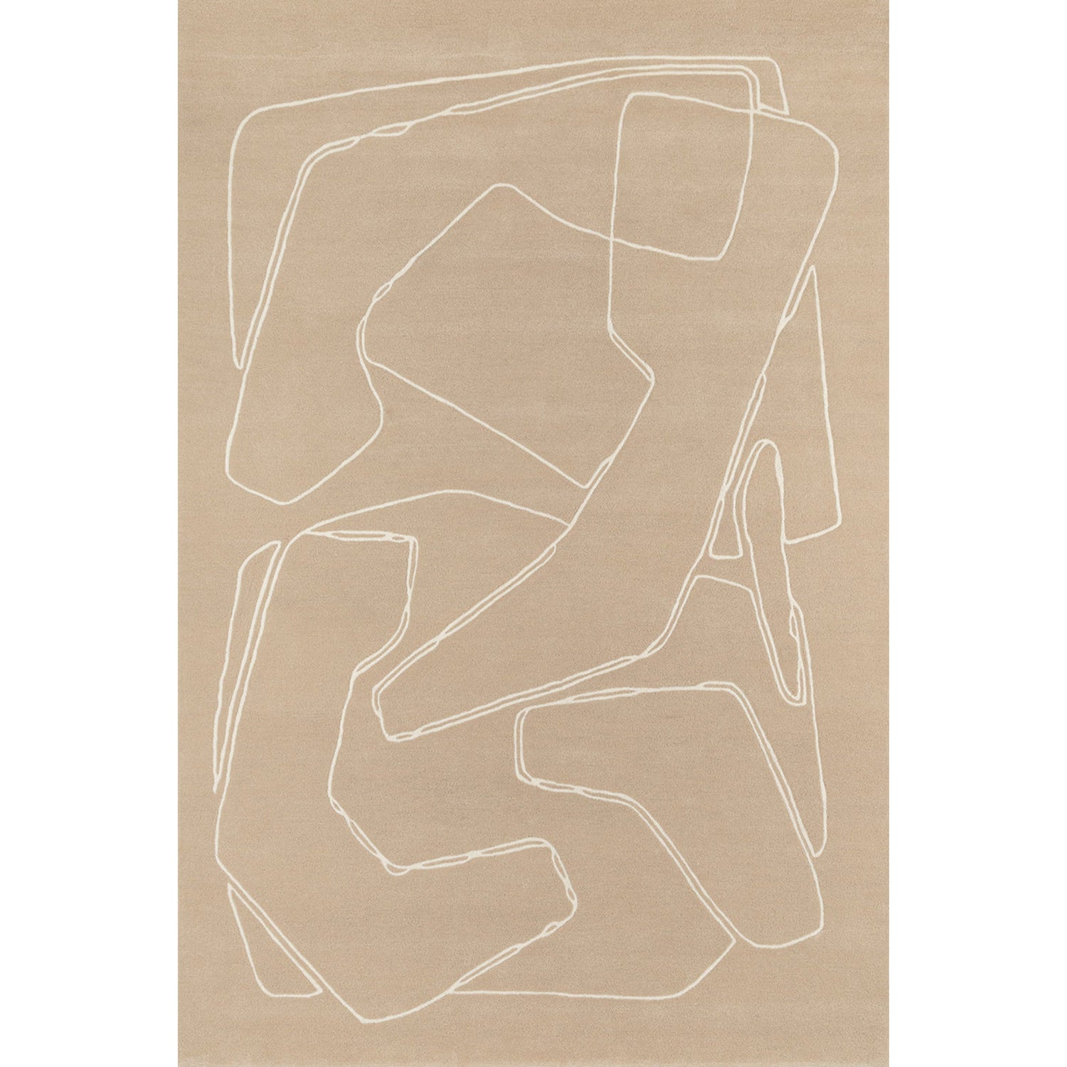 RUGKARI Solan abstract pure New Zealand wool luxury rug styled in an Indian living room - image 1