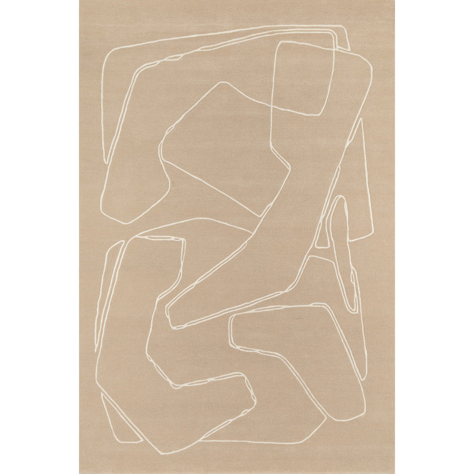 RUGKARI Solan abstract pure New Zealand wool luxury rug styled in an Indian living room - image 1