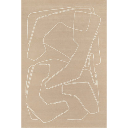 RUGKARI Solan abstract pure New Zealand wool luxury rug styled in an Indian living room - image 1