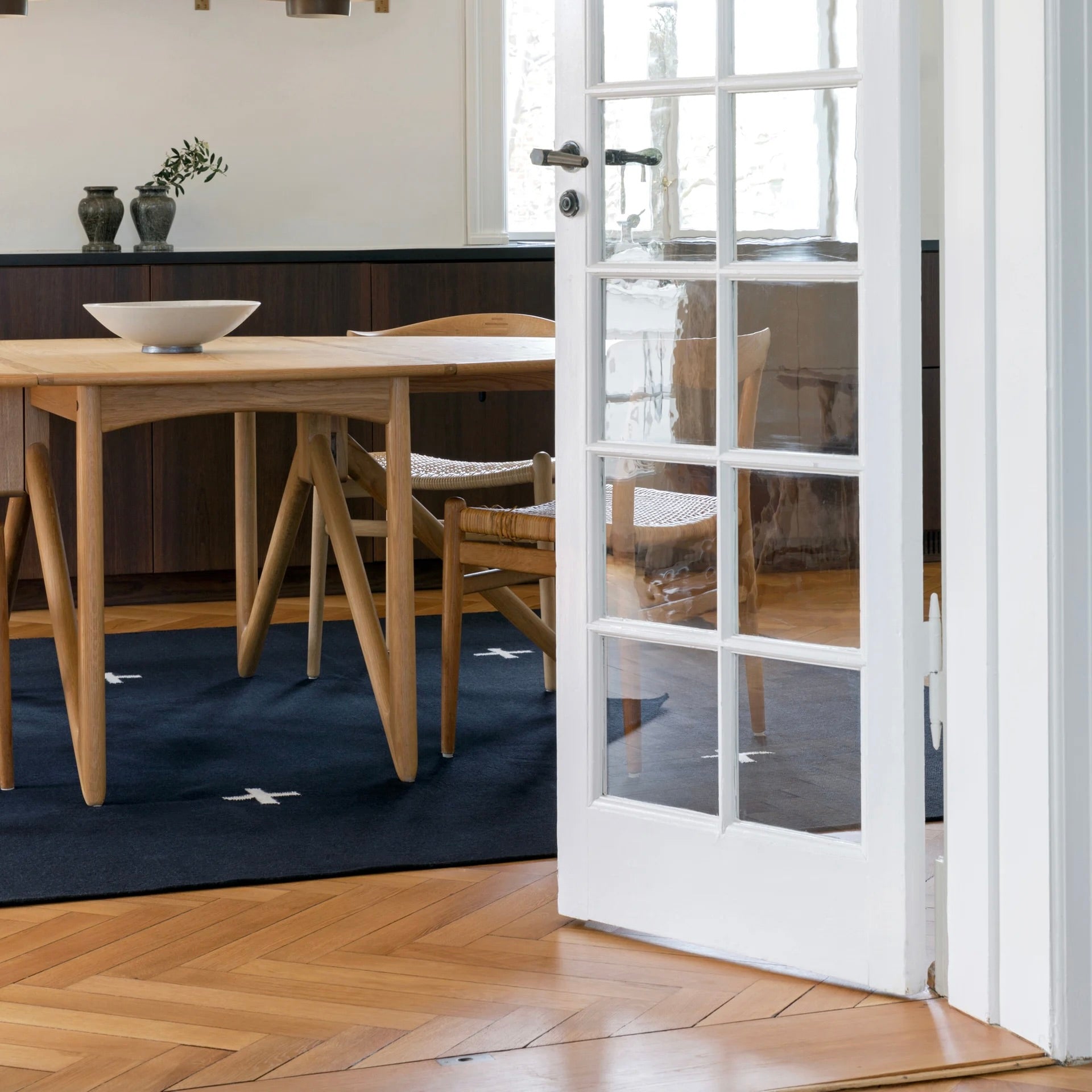 RUGKARI Constellation traditional pure New Zealand wool luxury rug styled in an Indian living room - image 2