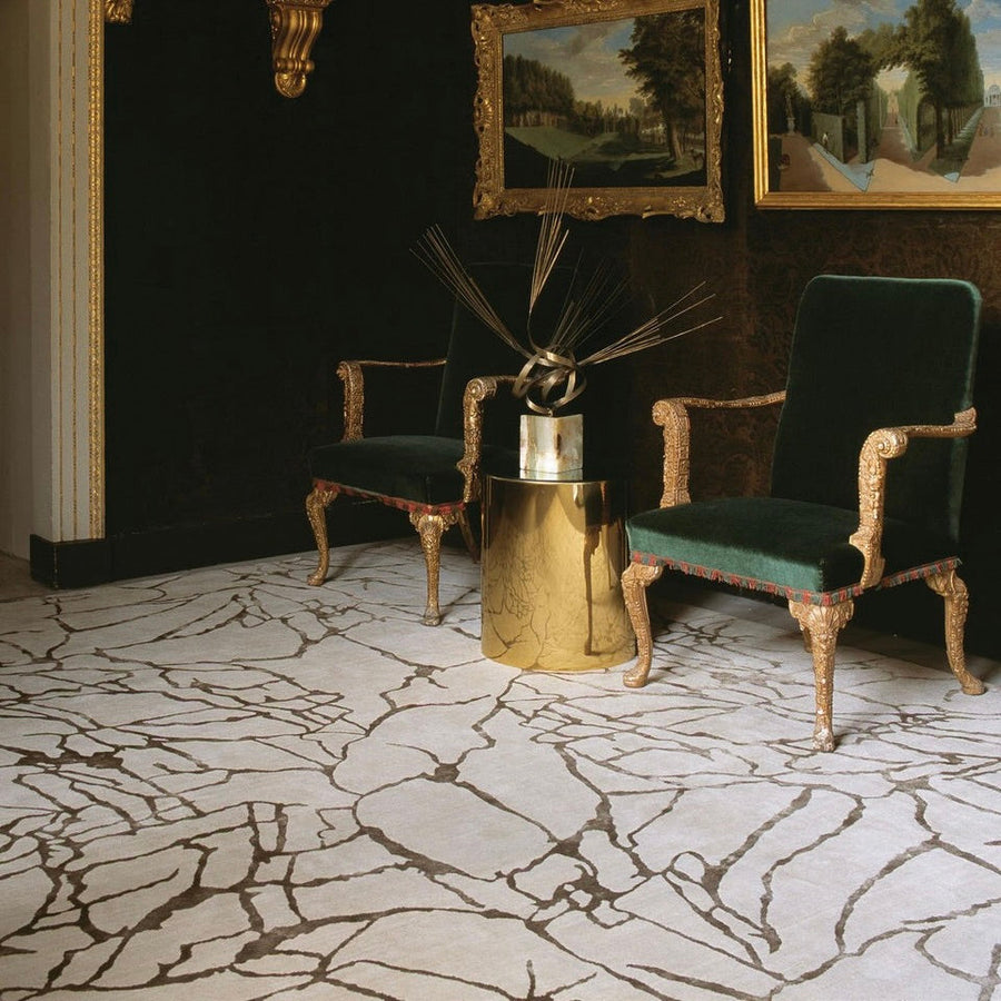 RUGKARI Camillia abstract pure New Zealand wool luxury rug styled in an Indian living room - image 2