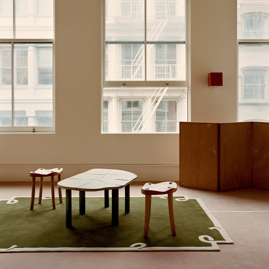 RUGKARI Teak designer pure New Zealand wool luxury rug styled in an Indian living room - image 2