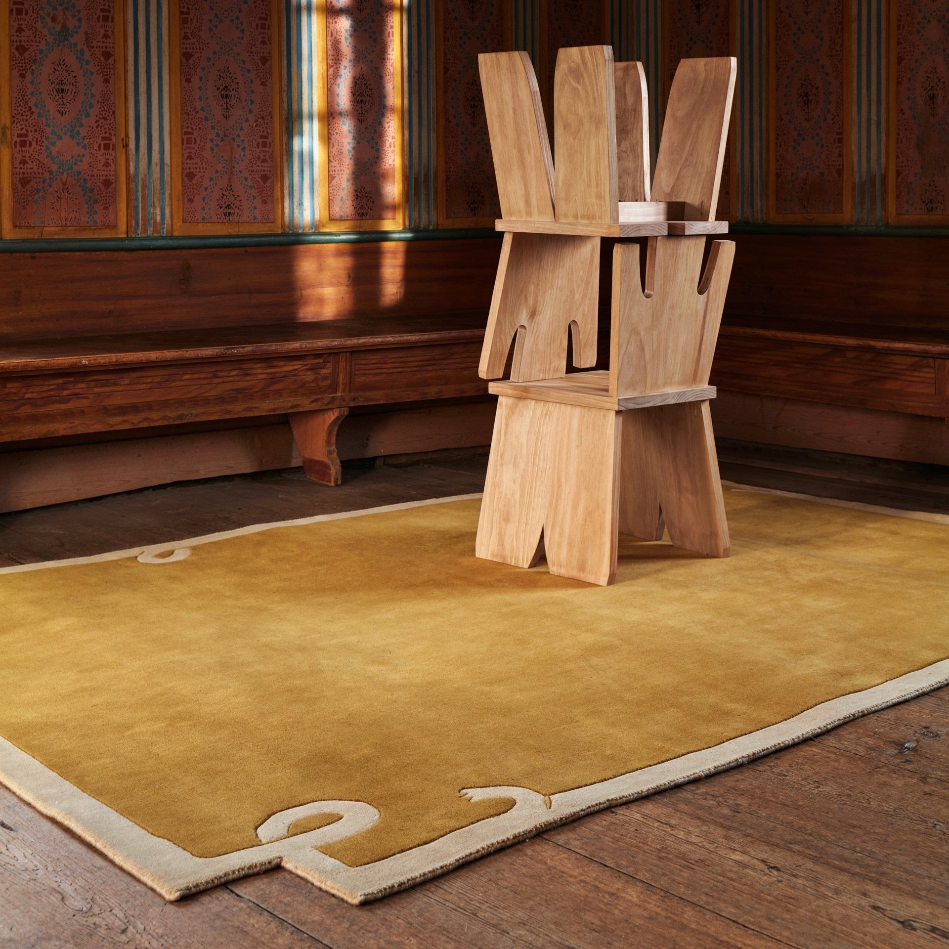 RUGKARI Canvas traditional pure New Zealand wool luxury rug styled in an Indian living room - image 2