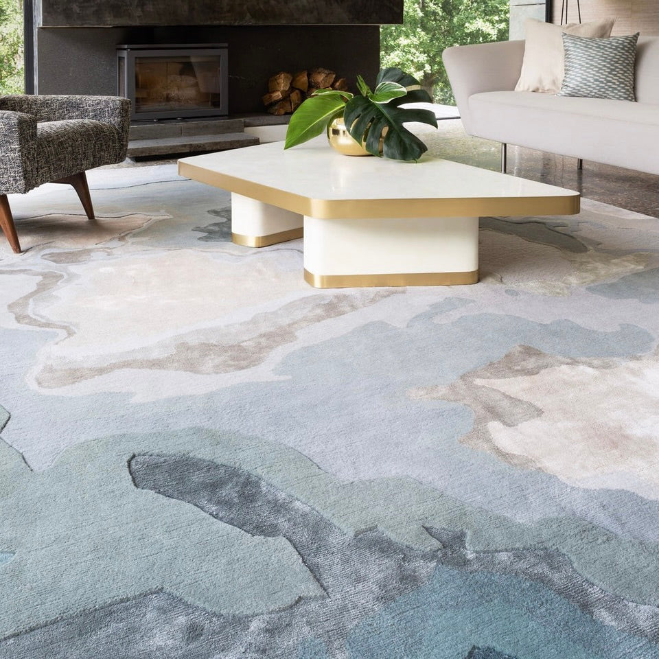 RUGKARI Gravele traditional pure New Zealand wool luxury rug styled in an Indian living room - image 2