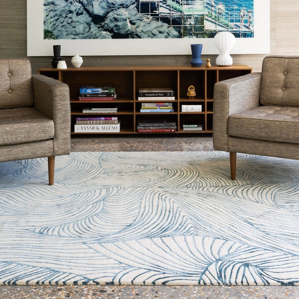 RUGKARI Flowen traditional pure New Zealand wool luxury rug styled in an Indian living room - image 2