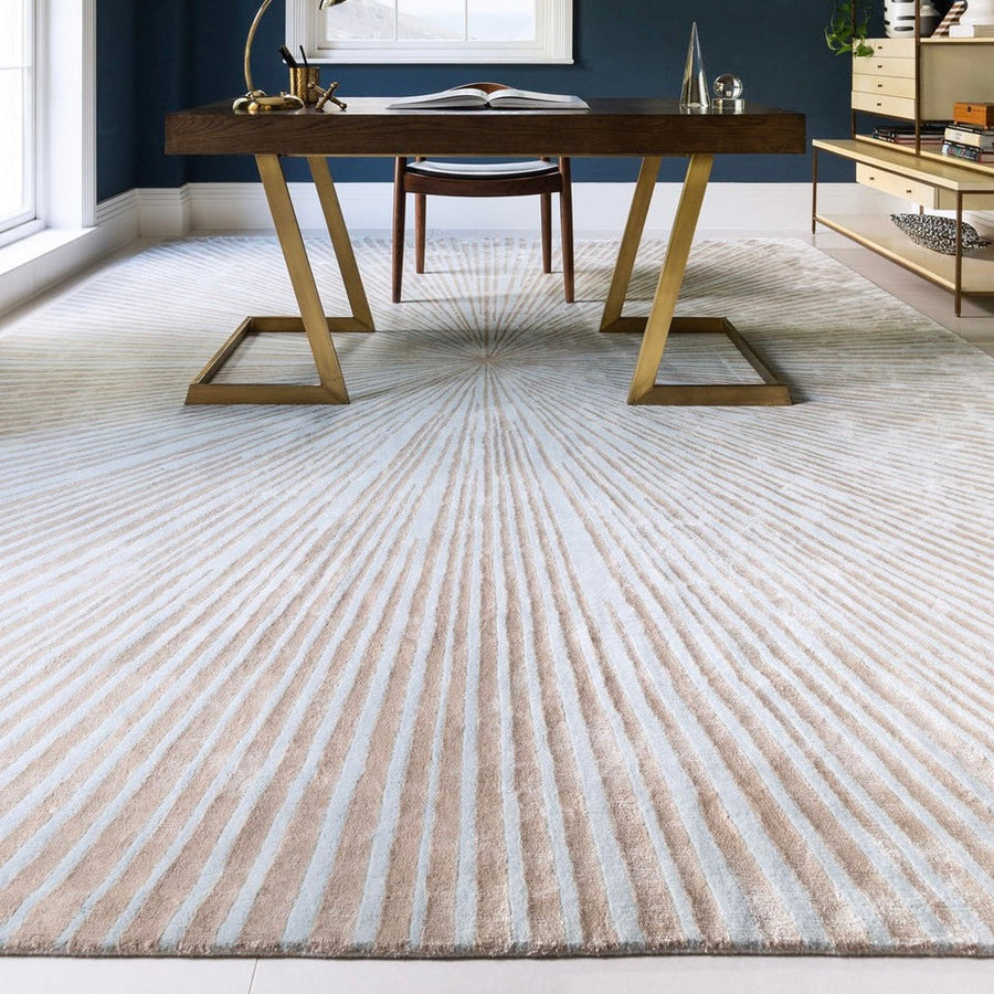 RUGKARI Star Brust traditional pure New Zealand wool luxury rug styled in an Indian living room - image 2