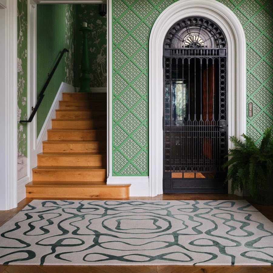 RUGKARI Lineage traditional pure New Zealand wool luxury rug styled in an Indian living room - image 2