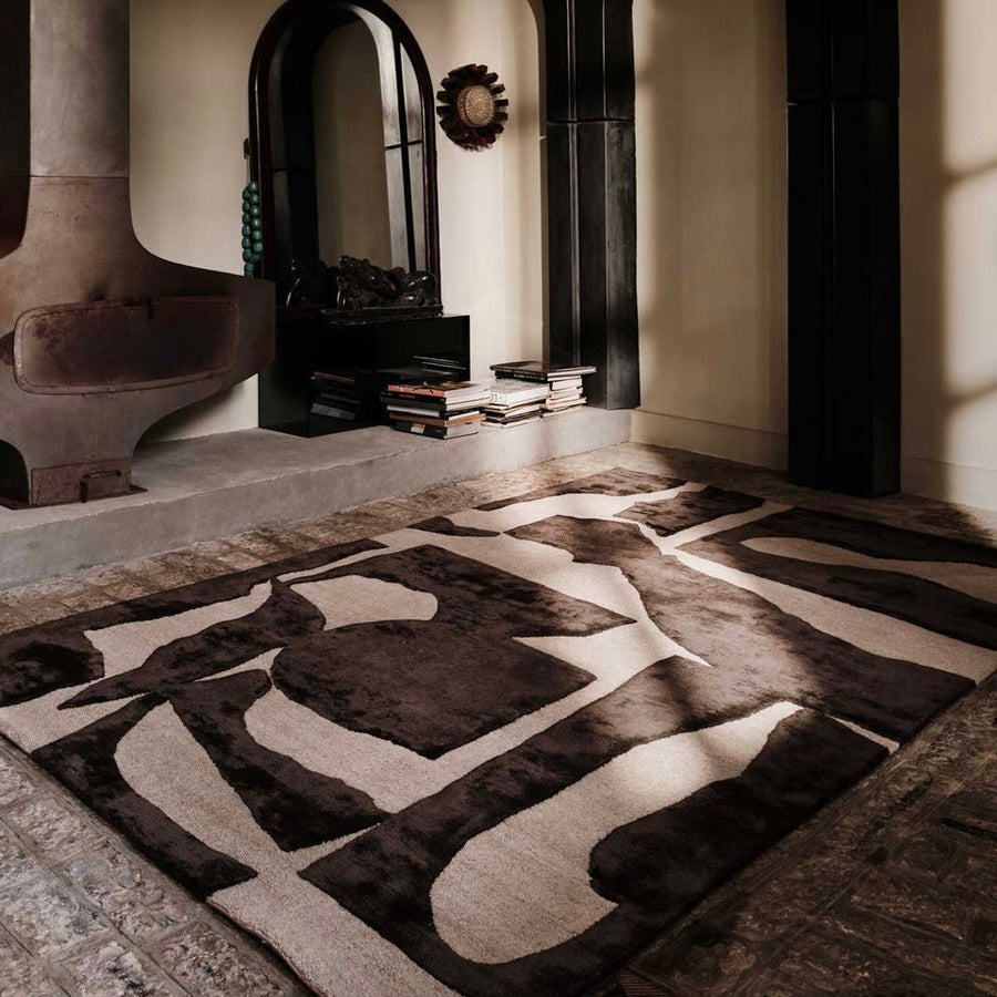 RUGKARI Cavern traditional pure New Zealand wool luxury rug styled in an Indian living room - image 2