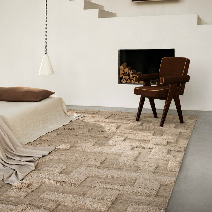 RUGKARI Solmaze traditional pure New Zealand wool luxury rug styled in an Indian living room - image 2