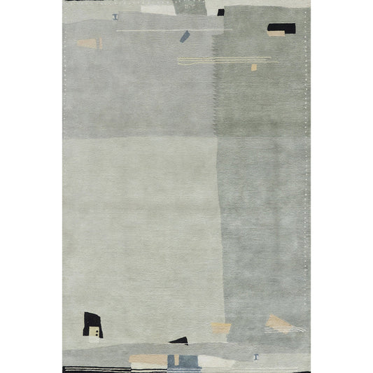 RUGKARI Greige traditional pure New Zealand wool luxury rug styled in an Indian living room - image 1