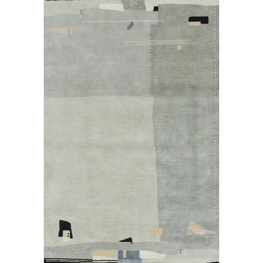 RUGKARI Greige traditional pure New Zealand wool luxury rug styled in an Indian living room - image 1
