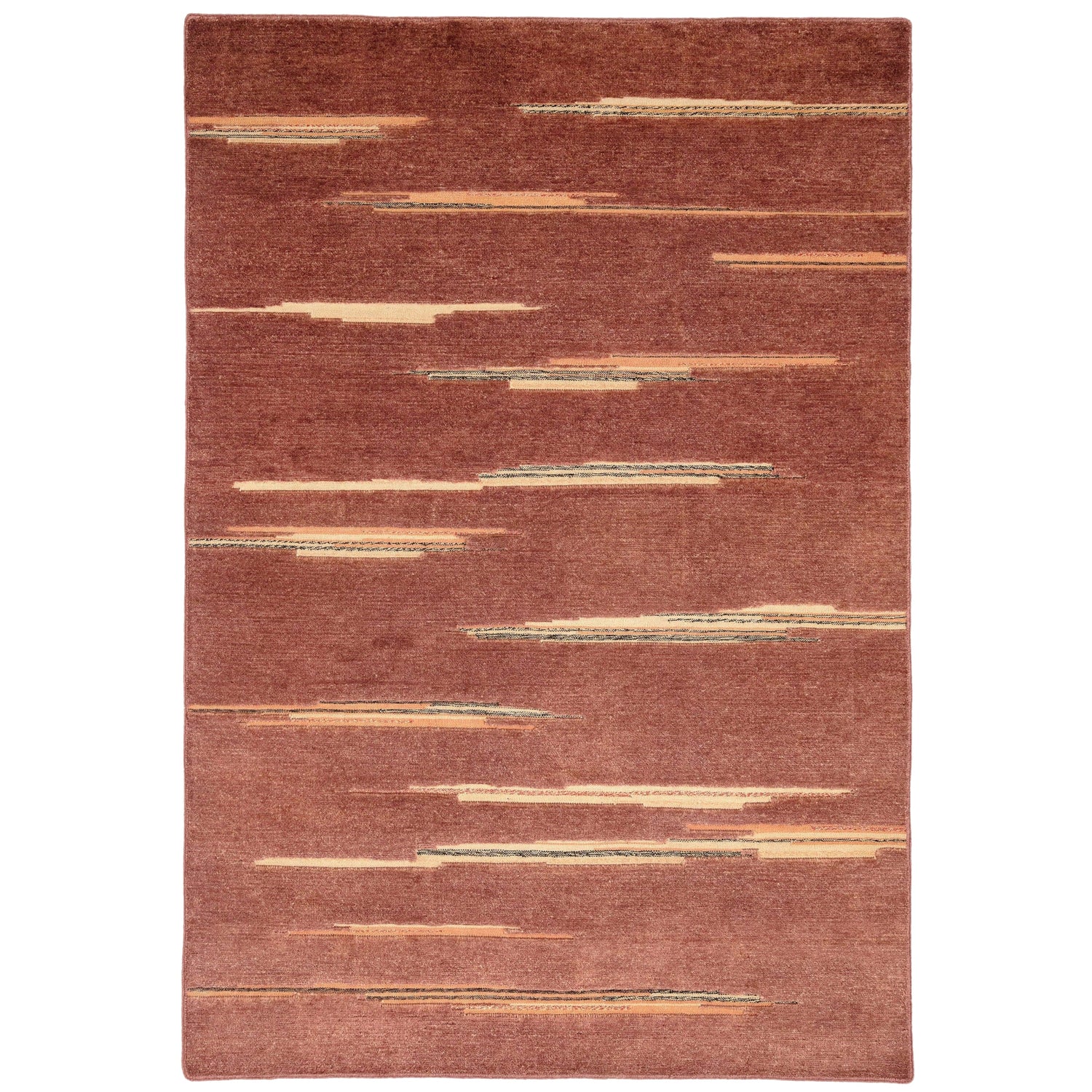 RUGKARI Terracotta traditional pure New Zealand wool luxury rug styled in an Indian living room - image 1