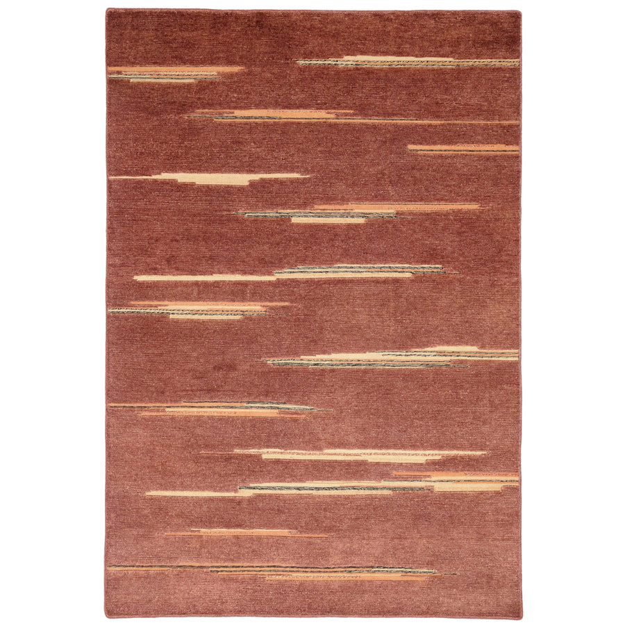 RUGKARI Terracotta traditional pure New Zealand wool luxury rug styled in an Indian living room - image 1