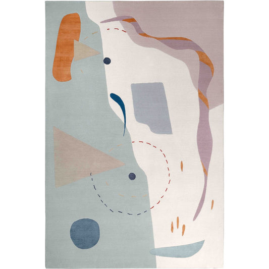 RUGKARI Starlite abstract pure New Zealand wool luxury rug styled in an Indian living room - image 1