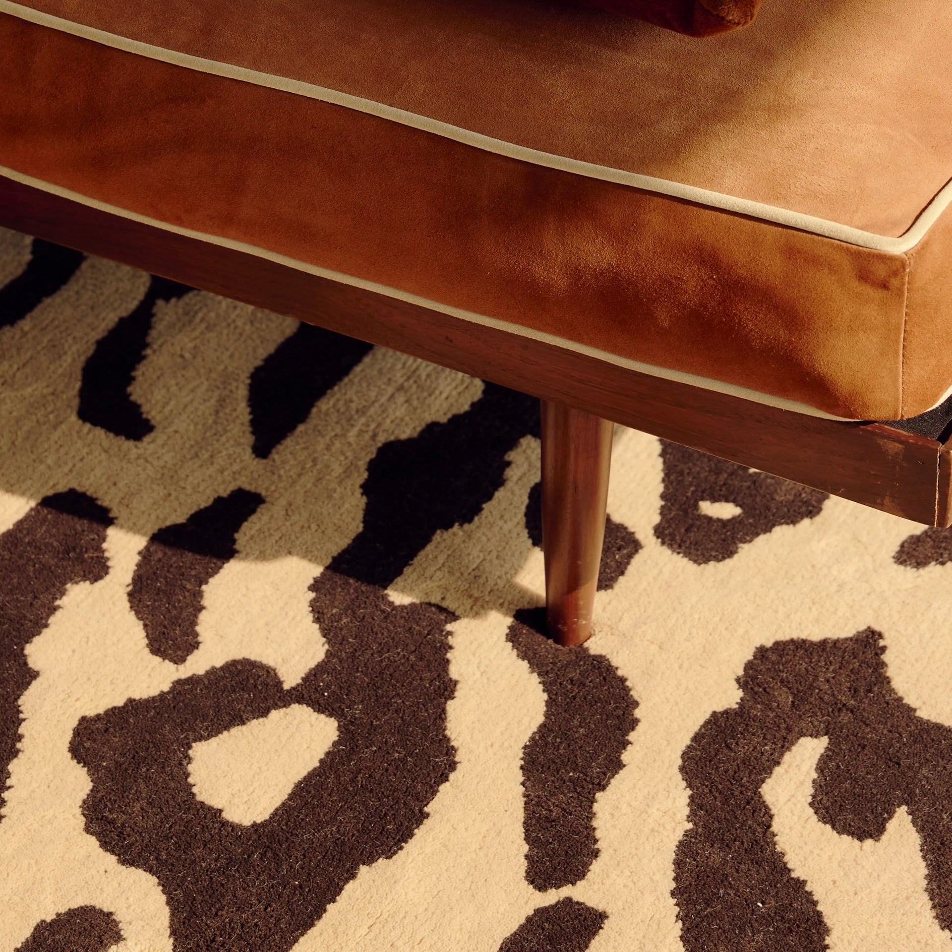 RUGKARI ‎Royal White traditional pure New Zealand wool luxury rug styled in an Indian living room - image 5