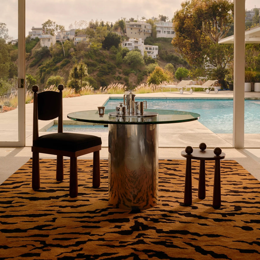 RUGKARI ‎Royal Bengal traditional pure New Zealand wool luxury rug styled in an Indian living room - image 2