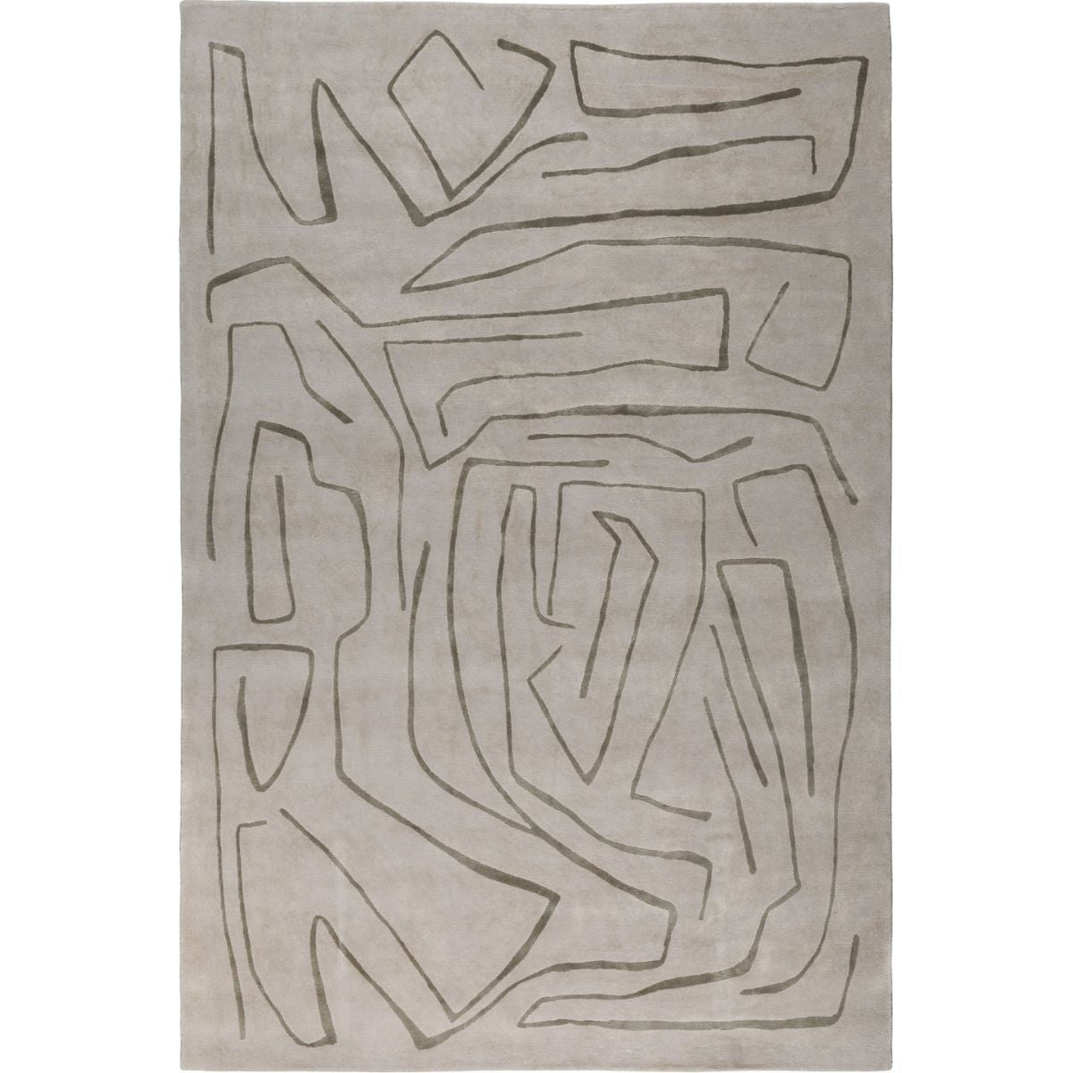 RUGKARI Puresuit abstract pure New Zealand wool luxury rug styled in an Indian living room - image 1